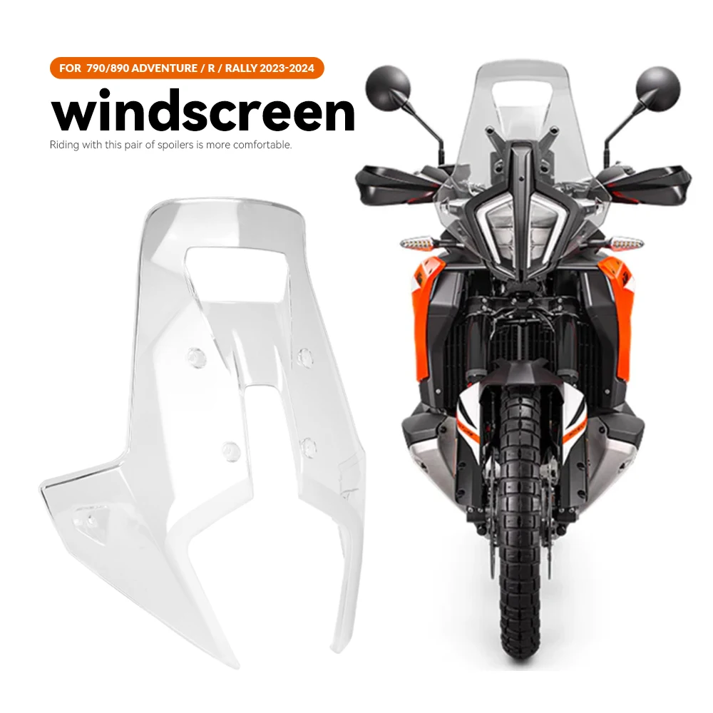 

Motorcycle Front Windscreen Windshield Visor Wind Screen Shield Spoiler Deflector For 790 890 ADVENTURE / R / RALLY 2023 2024