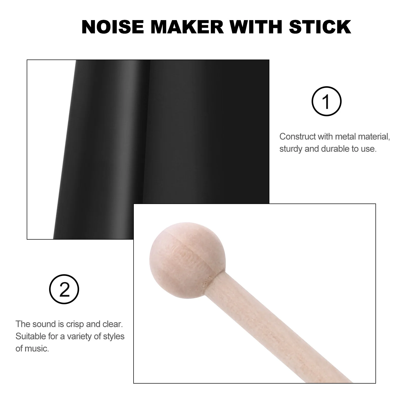 

5 Inch Metal Cow Bell Percussion Instrument For Kids Educational Portable Music Supplies Accessories