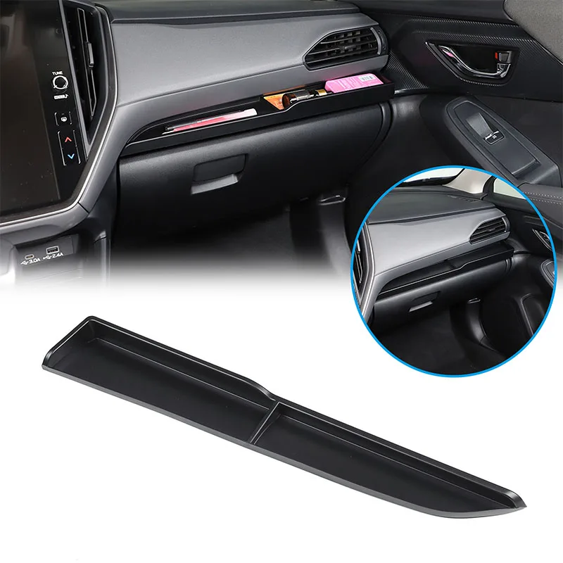 

For Subaru WRX Crosstrek 2022-2025 ABS Black Car Co-Pilot Glove Box Storage Box Mobile Phone Pallet Car Interior Accessories
