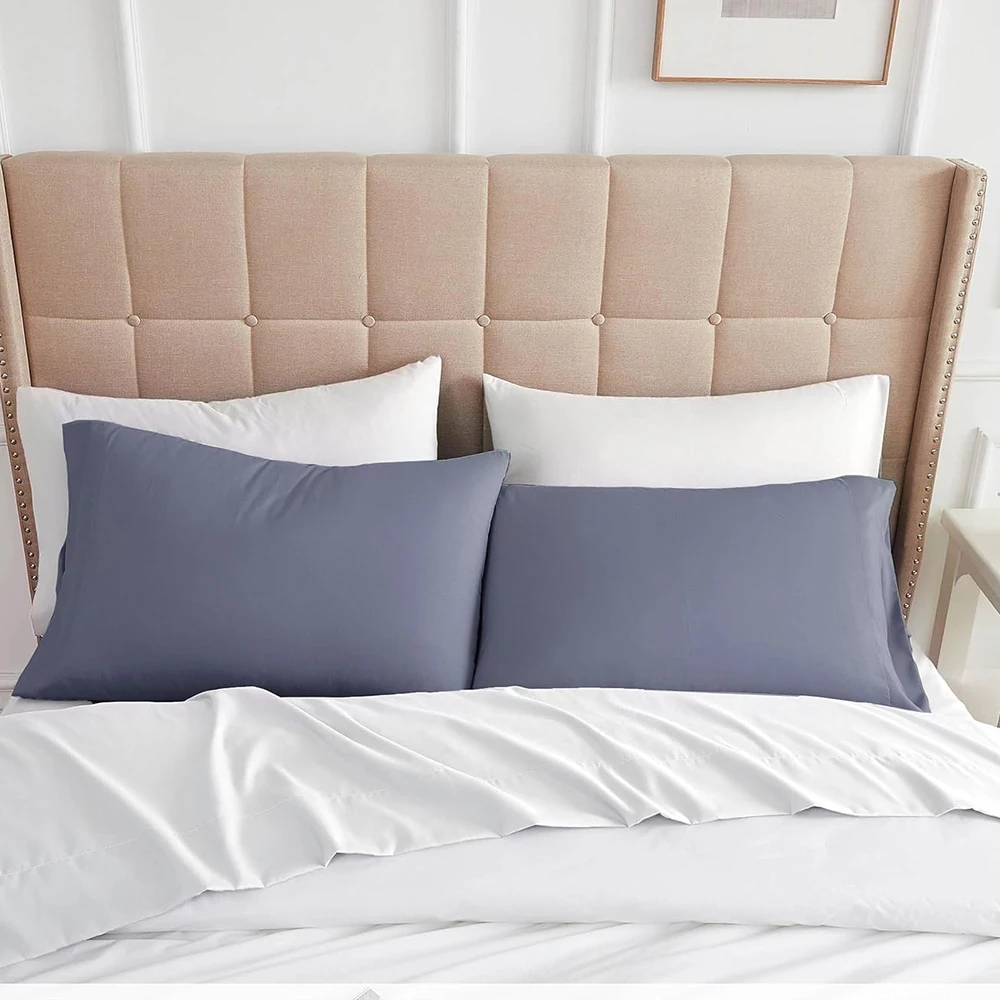 Battilo 2pcs Solid Envelope Pillowcases Queen King Size Pillowcover Soft&Breathab Microfiber Cushion Cover For Bed Hotel Bedding - view 4