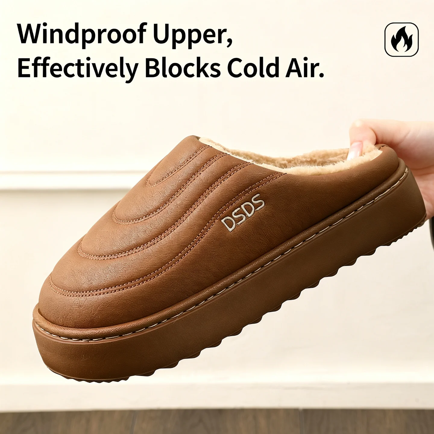 Winterwarme Plüsch-Hausschuhe, wasserdicht, rutschfest, mit dickem Fell, für drinnen und draußen, gemütliche Schuhe für kaltes Wetter, für Damen und Herren. – Detail 29