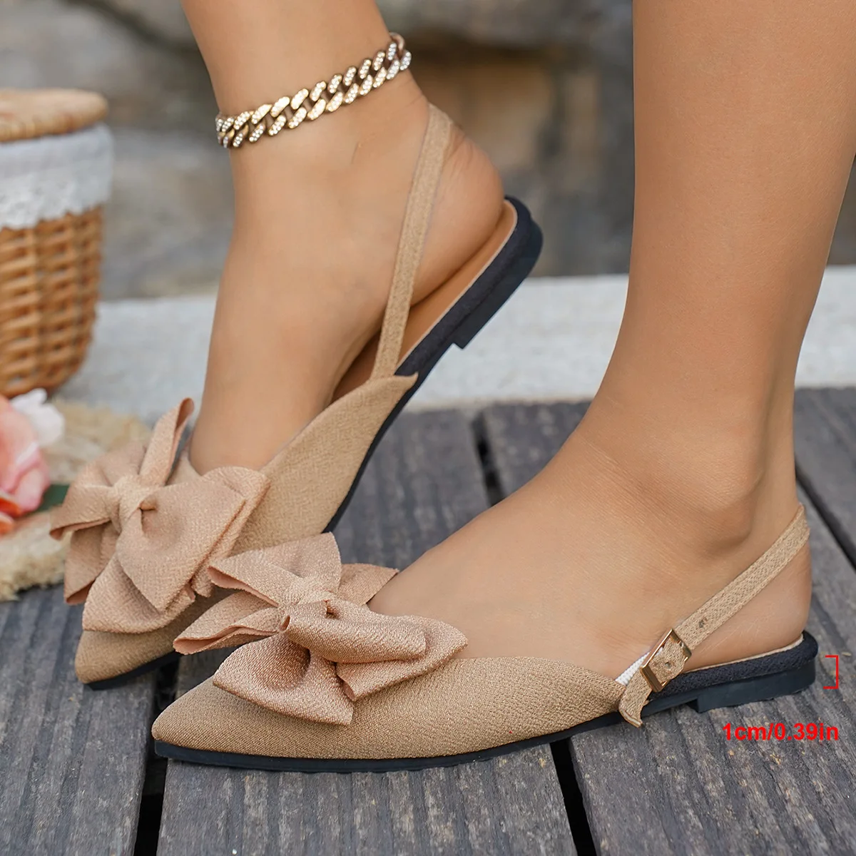 

2025 New Ladies Shoes Closed Toe Women's Sandals Fashion Daily Summer Plus Size Butterfly-knot Slingbacks Flat Sandals