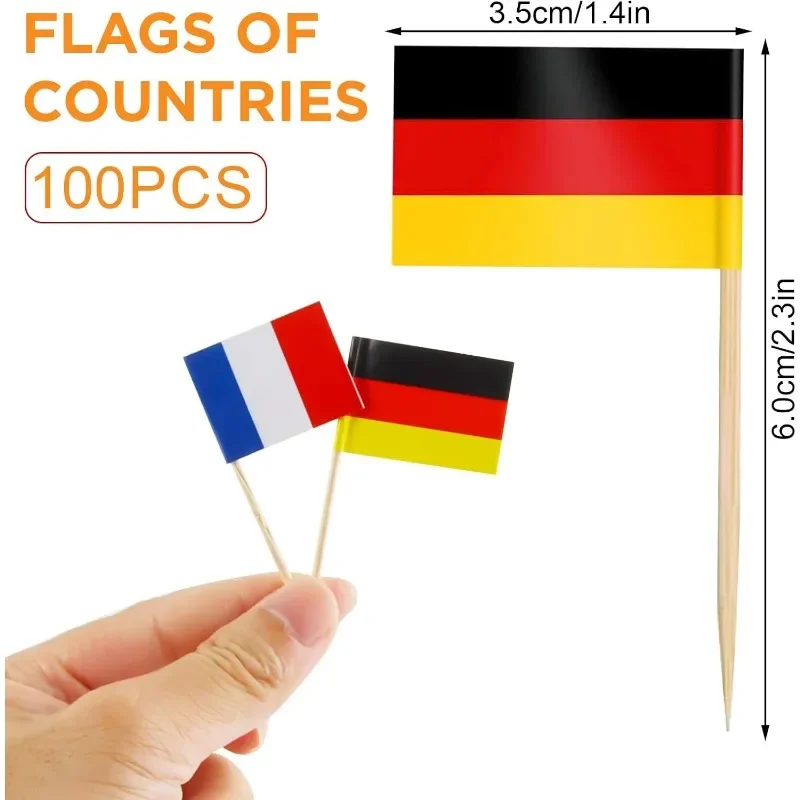 Toothpicks 100 toothpicks with logo have about 95 different national flags, and there may be repeated national flag designs.