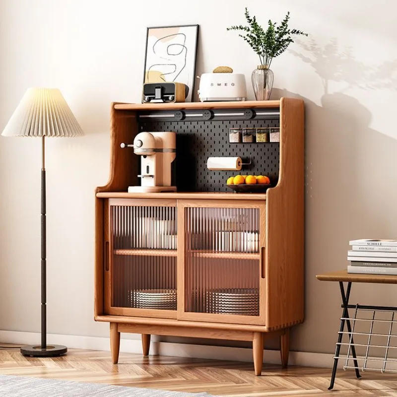 

Nordic cherry wood dining side cabinet solid wood tea cabinet integrated small apartment living room locker kitchen side