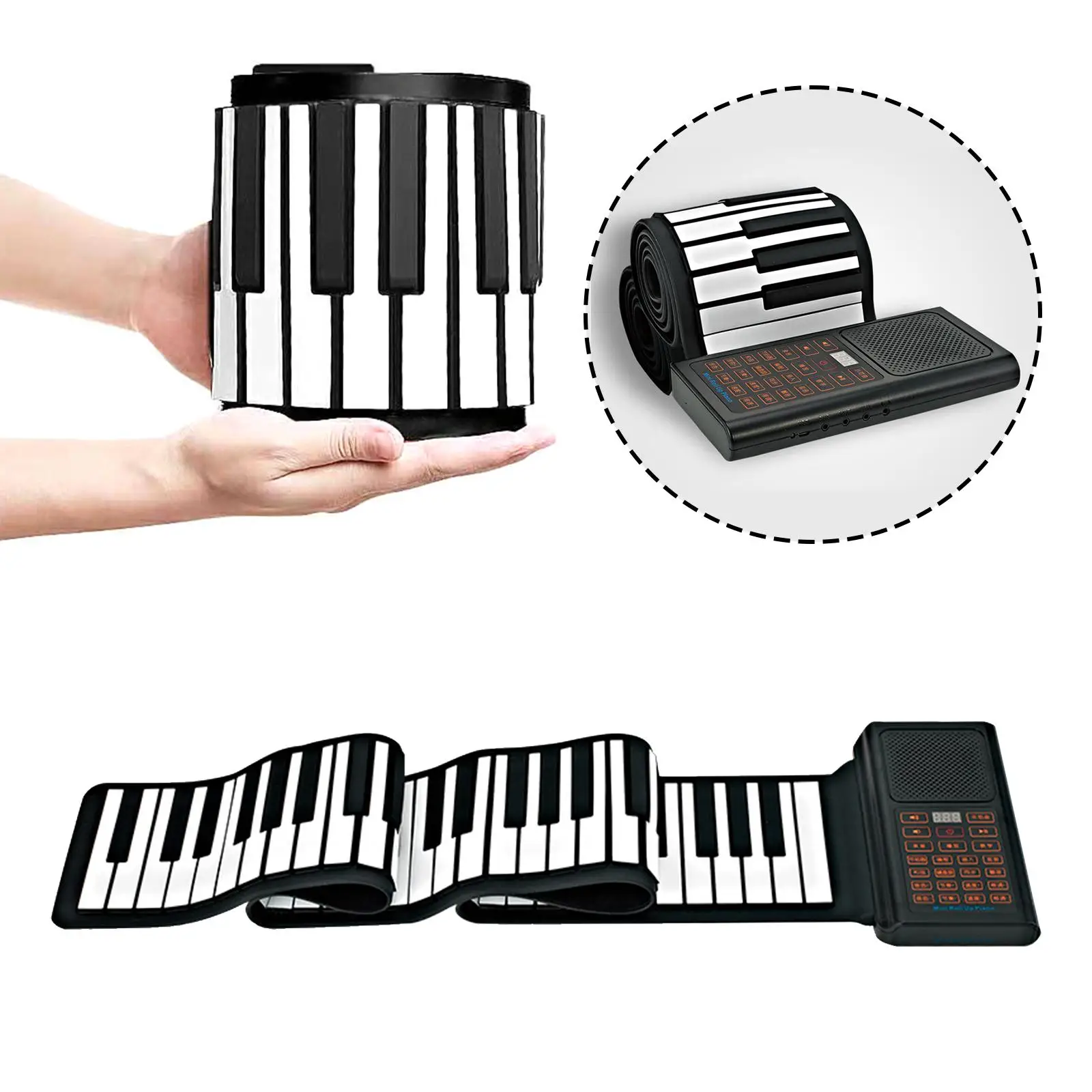 Roll up 88 Keys Piano with LED Display Kids Hand Roll Piano for Travel Kids