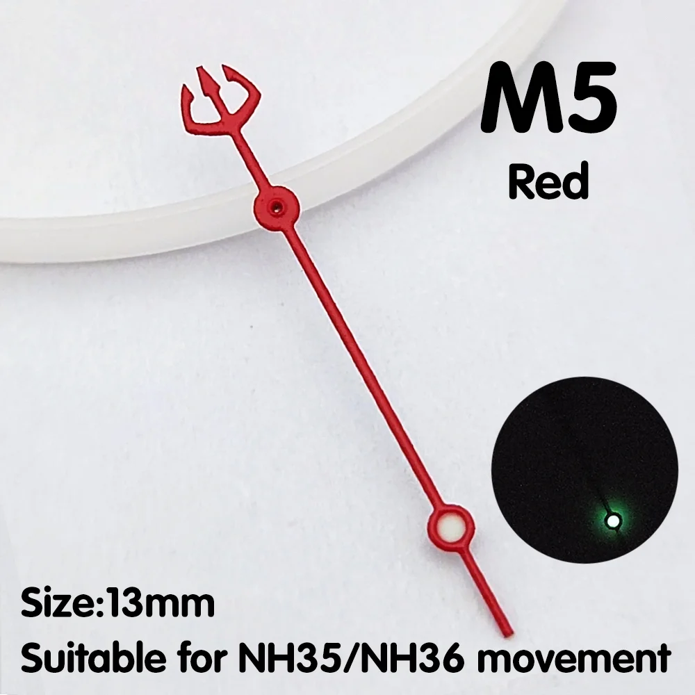 NH35 ساعة يد ثانية يد ثانية أحمر أزرق برتقالي فضي أصفر ساعة يد أجزاء استبدال أجزاء NH35 ساعة يد