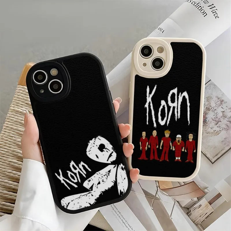 Korn Heavy Jonathan Davis Phone Case For IPhone 14 11 13 12 Pro Max Mini Xs X Xr 7 8 Plus SE2020 Silicone Leather Texture Cover