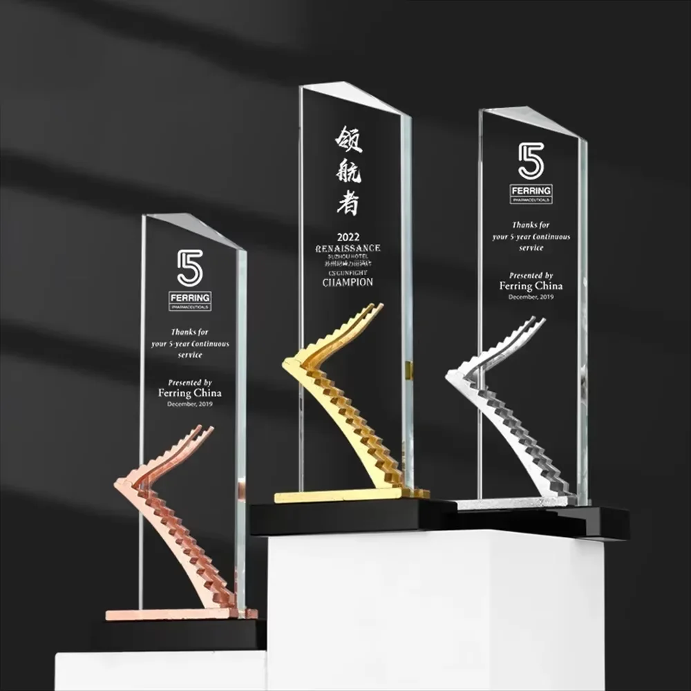 

Free Customization Crystal Trophy Ornaments Souvenirs Event Awards Outstanding Employee Medals Custom Engraving LOGO Text