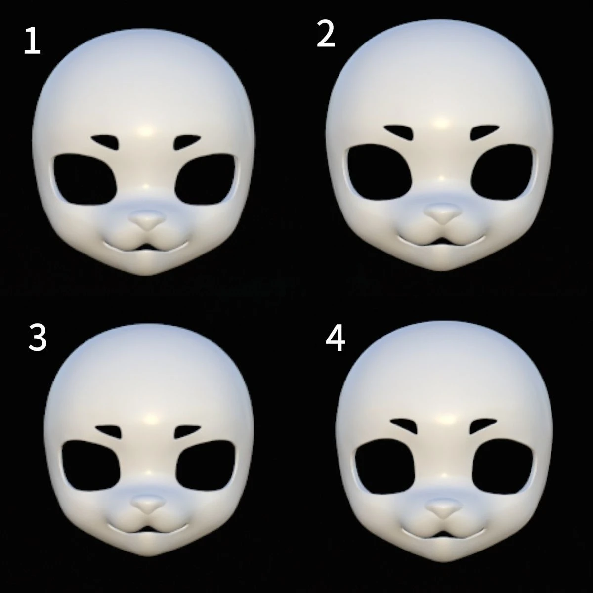 หน้ากากคิกุรุมิ รูปทรงหัวสัตว์ วัสดุ PLA พิมพ์ 3 มิติ พร้อมขนสัตว์ ชุด DIY อุปกรณ์เสริมสำหรับทำหัวกะโหลกผู้ชาย