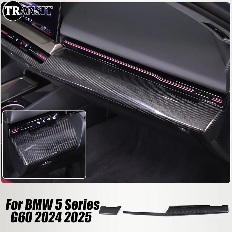 

real carbon fiber For BMW 5 Series G60 2024 2025 Interior Car Accessories Center Control Trim Decoration Stickers