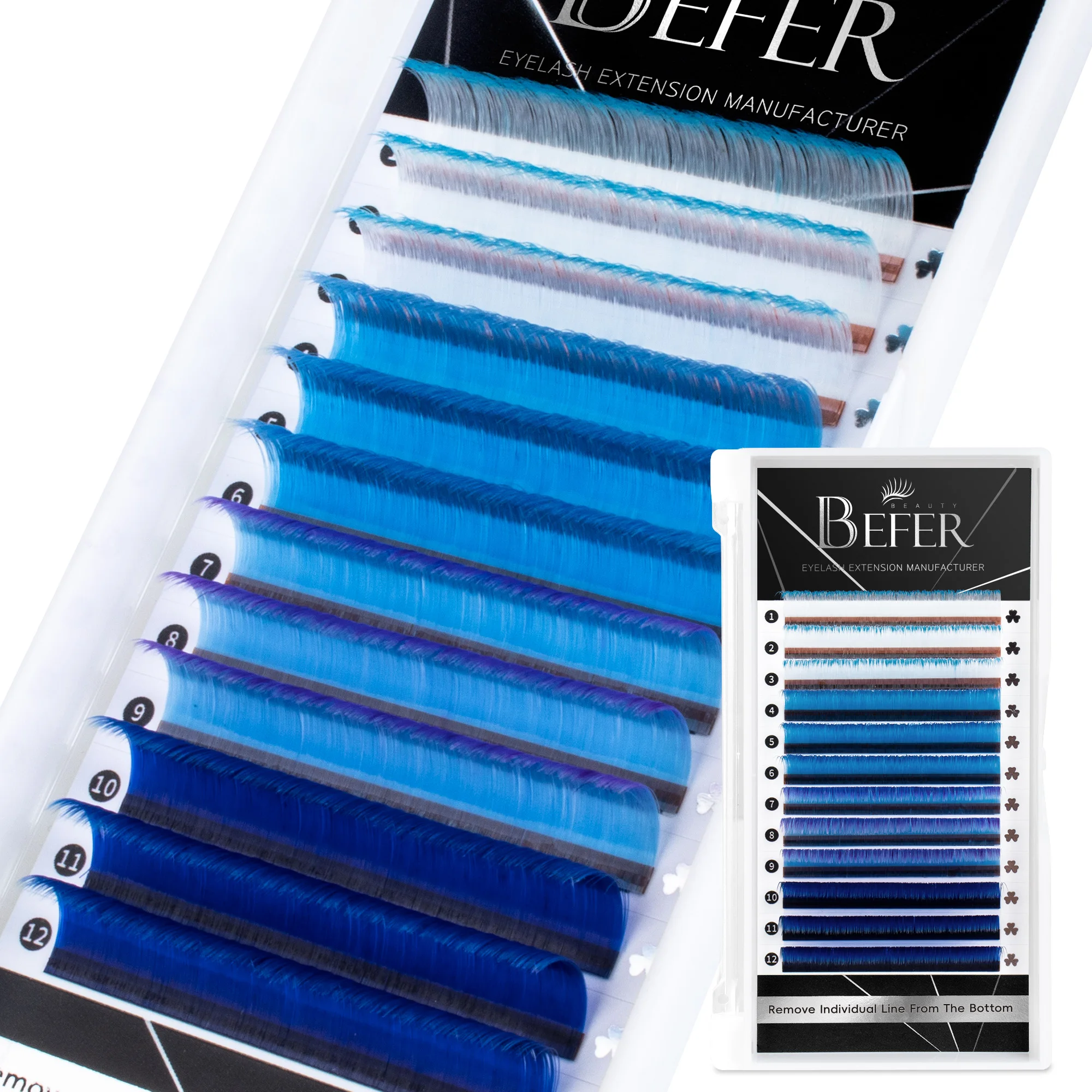 Befer Coloured Easy Fan Cosplay Volume Wimpernverlängerung Hochwertiges PBT Soft Easy Fanning Bloom Wimpern Austomatic Flowering – Detail 10