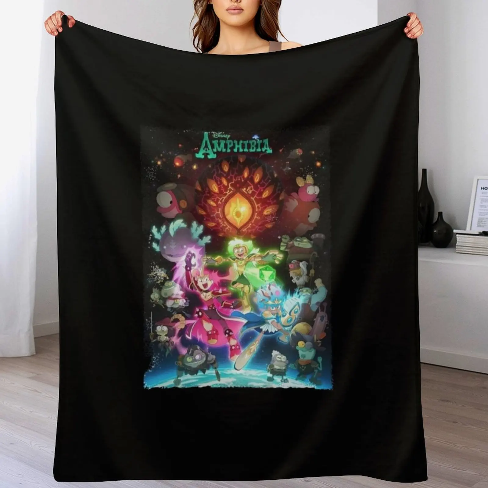 

Amphibia All Characters Throw Blanket Bed linens For Sofa Thin manga Designers Blankets