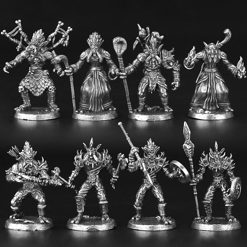 Metalowy Cupronickel Troll Chief Flamen Wizard Model żołnierza Figurki do gry planszowej Ozdoba Akcesoria Mini figurka