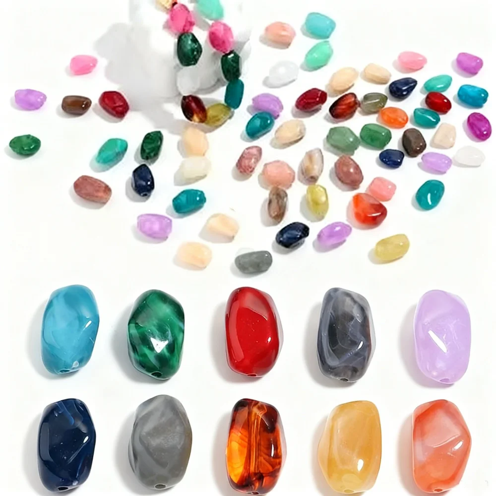 

20Pcs/Lot Irregular Shape Dual Colors Acrylic Beads For Decoration Making Meteorite Shape Loose Spacer Beads DIY Accessories