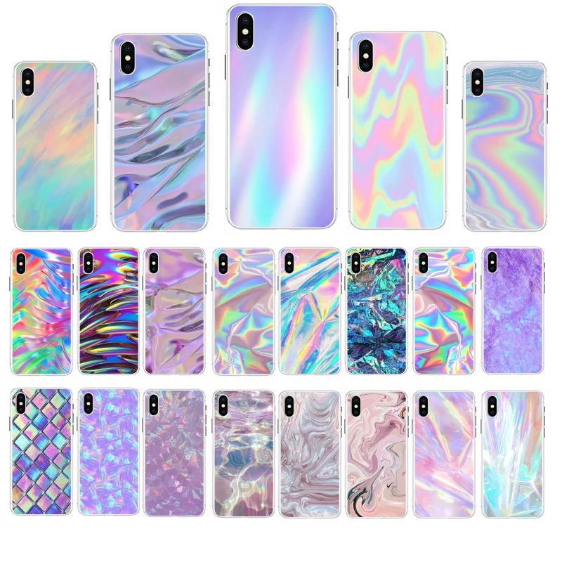 Glitter Iridescent Holographic Colorful Phone Case For iphone 16 15 14 Pro Max 16 15 14 13 12 11 Pro 16 15 14 Plus Case