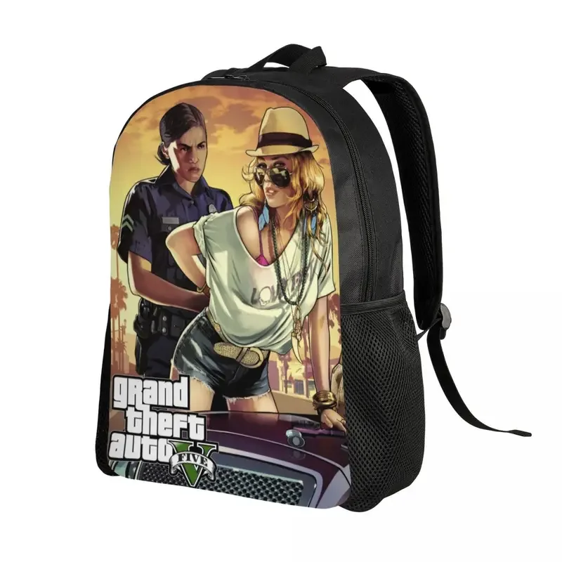 Mochila Adventure Game para Mulheres e Homens, Resistente à Água, Bolsa de Escola Universitária, Folhetos Impressos, GTA