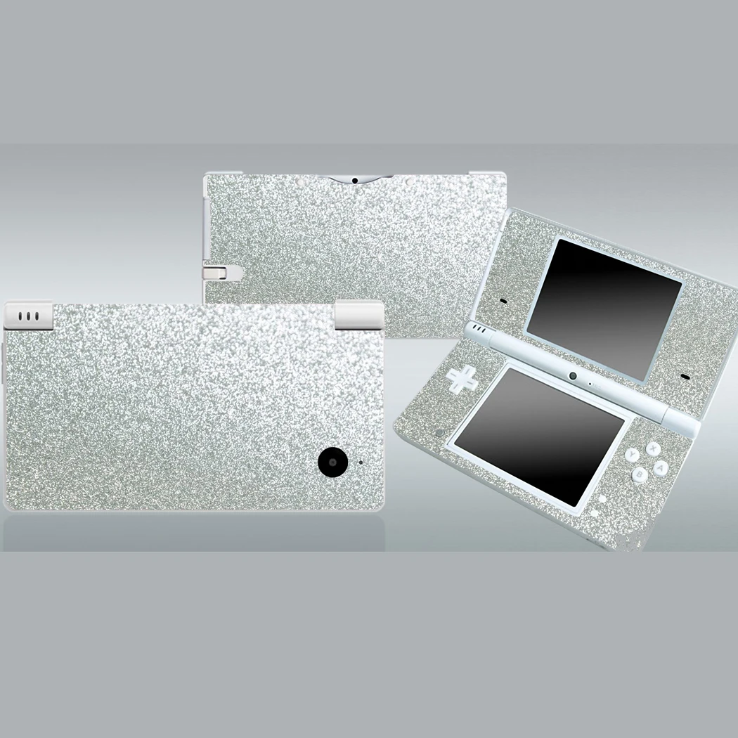 Vinil Skin adesivo protetor para Nintendo DSi, brilhando prata Bling, Glitter Skins
