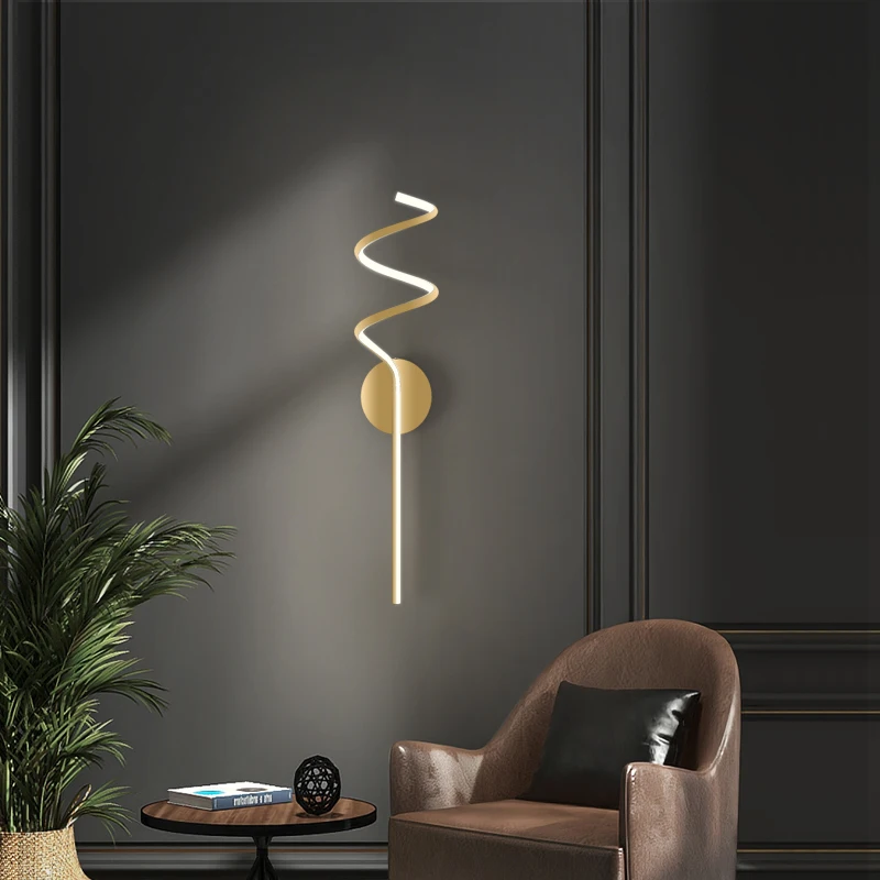 Modern Minimalist LED Wall Lamp Indoor wall Sconce For Aisle Living Room Bedroom Bedside Lustres Backgroud Decor Light Fixtures