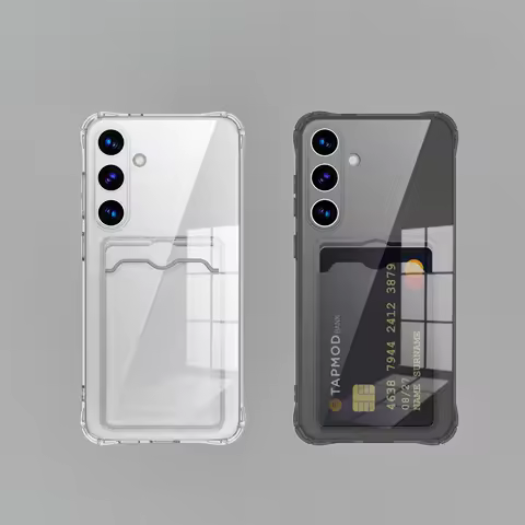 Transparent Card Slot Silicone Case For Samsung Galaxy S26 S25 S24 S23 S22 S21 Plus Note 20 Ultra S20 FE Protection Cover