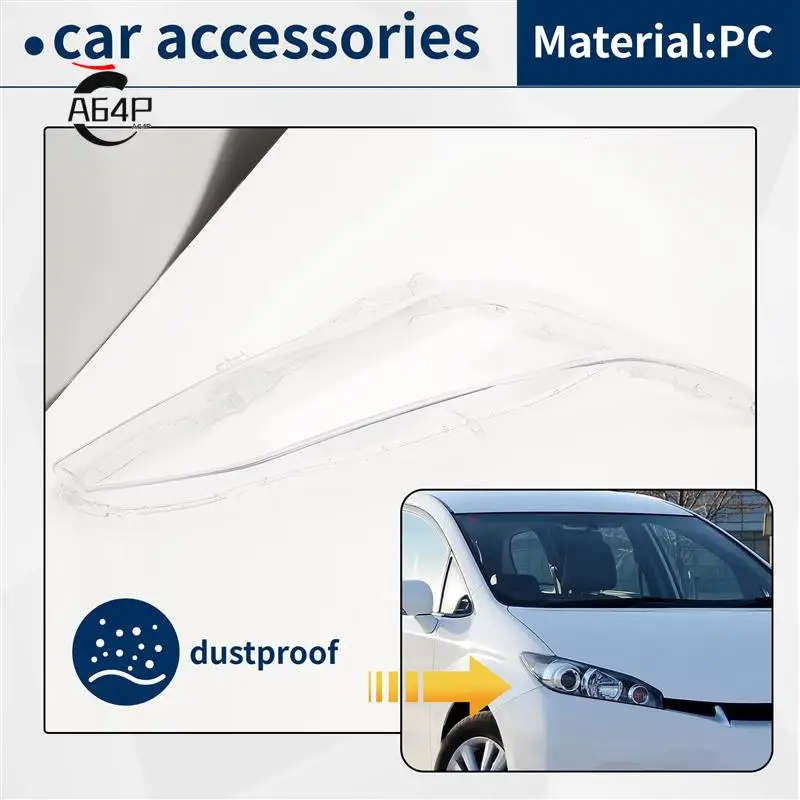 

A64P-Car Headlight Shell Lamp Shade Transparent Lens Cover Headlight Cover For Toyota Wish 2009-2015