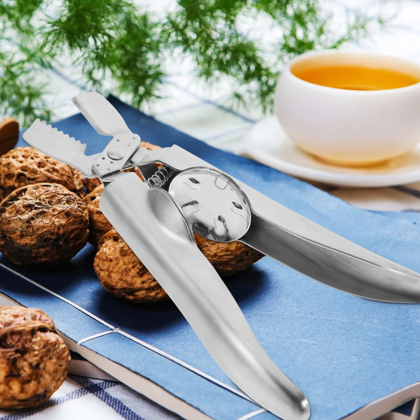 

1pc 304 Stainless Steel Chestnut Opener Nut Cracker Tool Heavy Duty For Walnuts Seafood Chestnut Sheller Peeler Silver