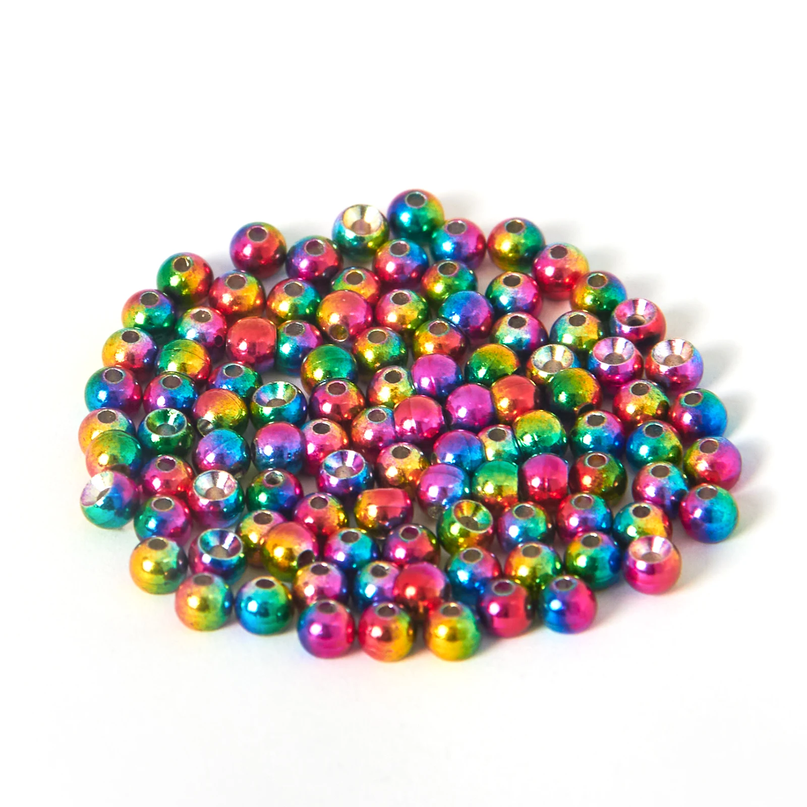 

Fly Tying Material 100Pcs Rainbow Tungsten Bead Fly Tying Beads Fly Fishing Nymph Head Ball Beads