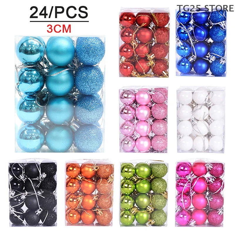 24 قطعة شجرة عيد الميلاد معلقة قلادة عيد الميلاد الكرة الحلي شجرة عيد الميلاد كرات احتفالية لوازم الحفلات زينة عيد الميلاد #2