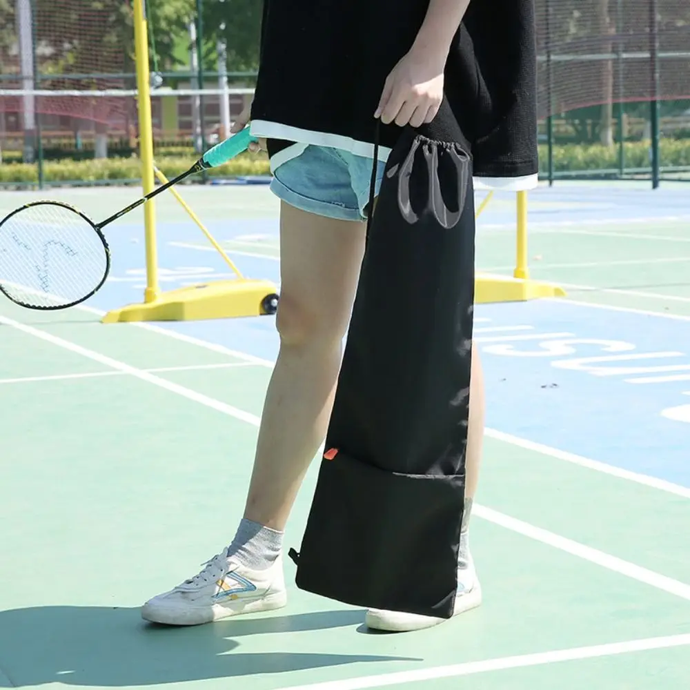 Waterproof Badminton Racket Bag Large Capacity Drawstring Pocket Badminton Storage Bag Thickened Single Shoulder