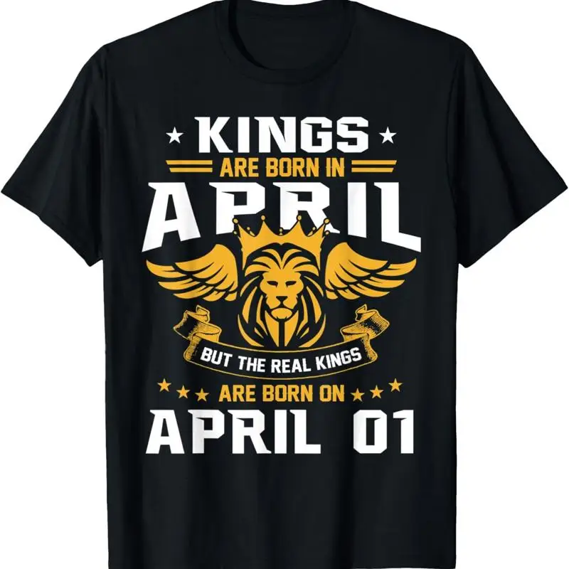 Футболка Real Kings Are Born On April на первый день рождения S Футболка Real Kings Are Born On April на первый день рождения S