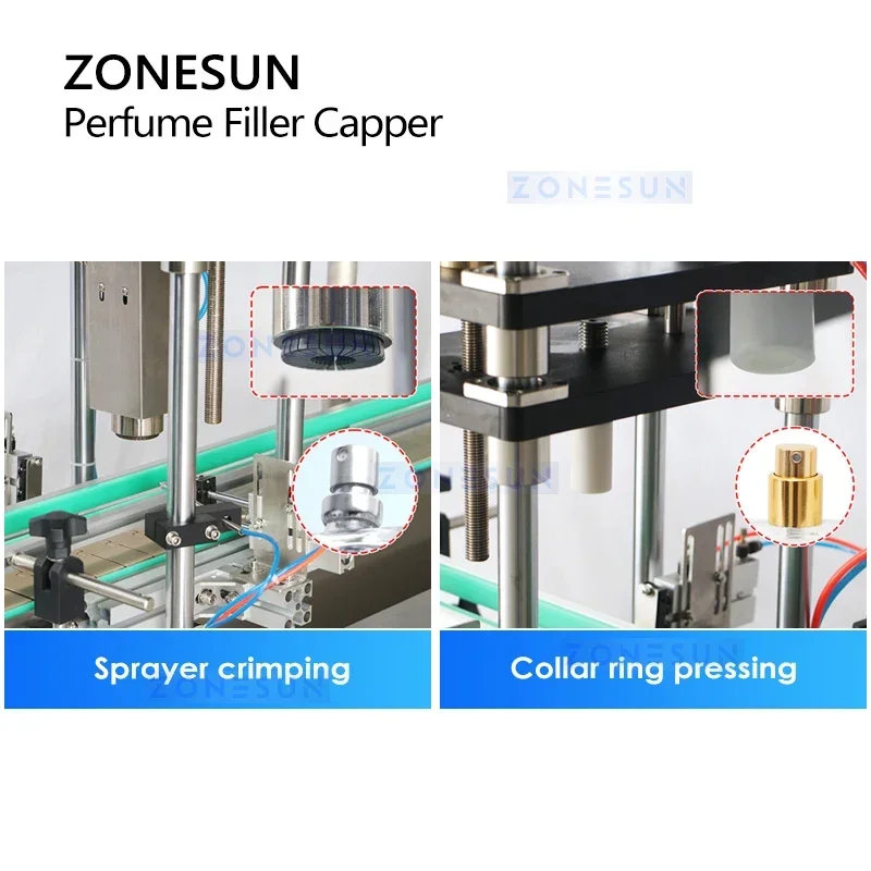 ZONESUN 自動香水瓶充填機真空ポンプ香水シール圧着機包装機器 ZS-FAL180X