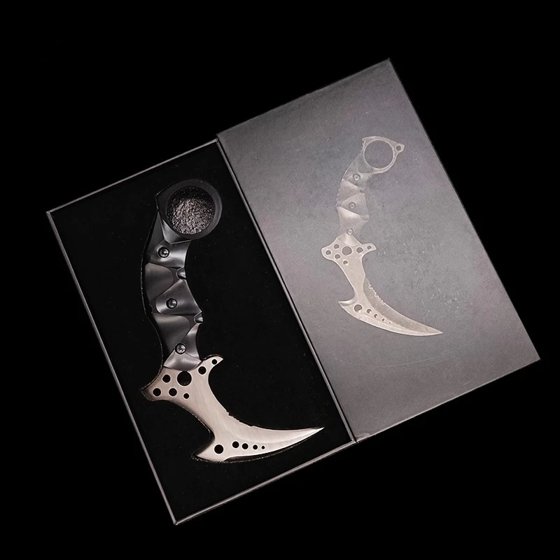 Cuchillo Karambit Resident Evil de 20cm, modelo de juego, cuchillos de garra periférica, accesorios de Cosplay, adorno coleccionable sin afilar, juguete para regalo para niño