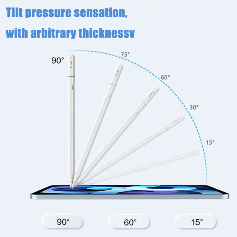 ปากกาสไตลัสใหม่สําหรับแท็บเล็ต IOS ดินสอการปฏิเสธปาล์มพอร์ตชาร์จที่ซ่อนอยู่ปากกาสมาร์ทปากกาสัมผัสหน้าจอแบบ Capacitive สําหรับดินสอ iPad