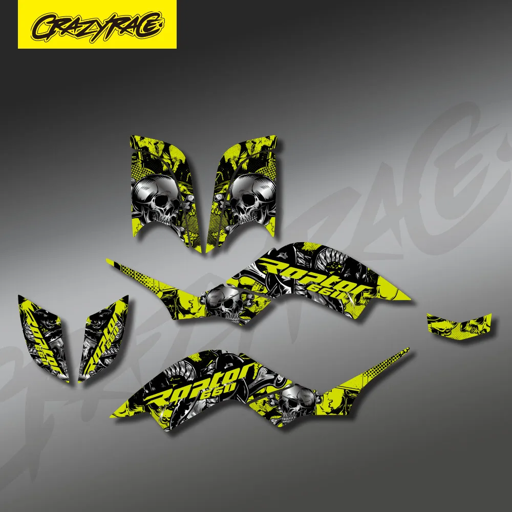 Para Yamaha RAPTOR 660 YFM660 YFM ATV 2001-2005 ATV carenado completo pegatina gráficos kits de fondo decoración personalizada