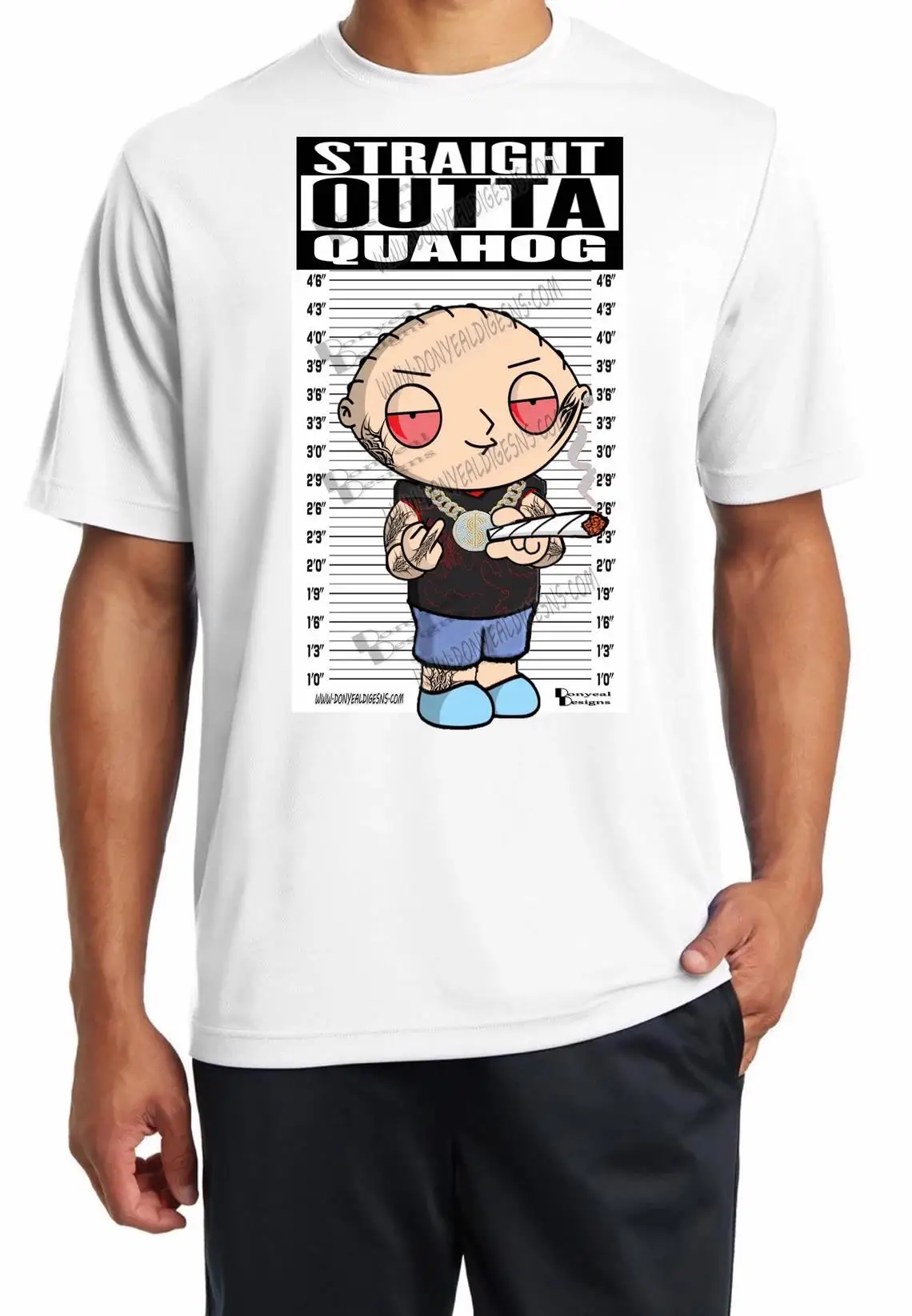 Gangster Stewie Griffin Straight Outta Quahog Custom Graphic Tee t shirt