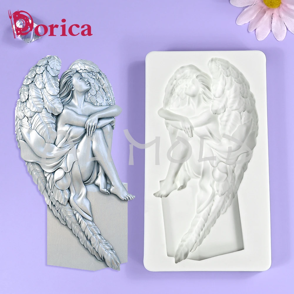 Anioł Silikonowa Forma Czekoladowa Fondant Forma do Ciasta DIY Żywica Glina Model Narzędzia do Dekoracji Domu Akcesoria Kuchenne Akcesoria do Pieczenia