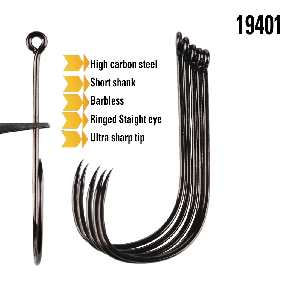 20Pcs Barbless #1 ~ 5/0 Korte Lange Schacht Brede Mond Sterke Brede Kloof Saltwater Vishaak Sabiki Rig grote Streamer Fly Koppelverkoop Haak