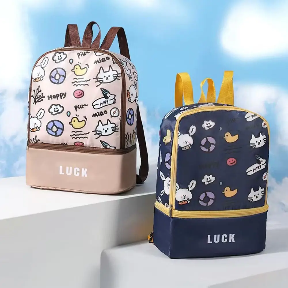 

Детская сумка для плавания с героями мультфильмов, водонепроницаемый рюкзак большой емкости, многоцелевая дорожная сумка с разделением для влажной и сухой уборки, сумка на плечо для фитнеса и путешествий