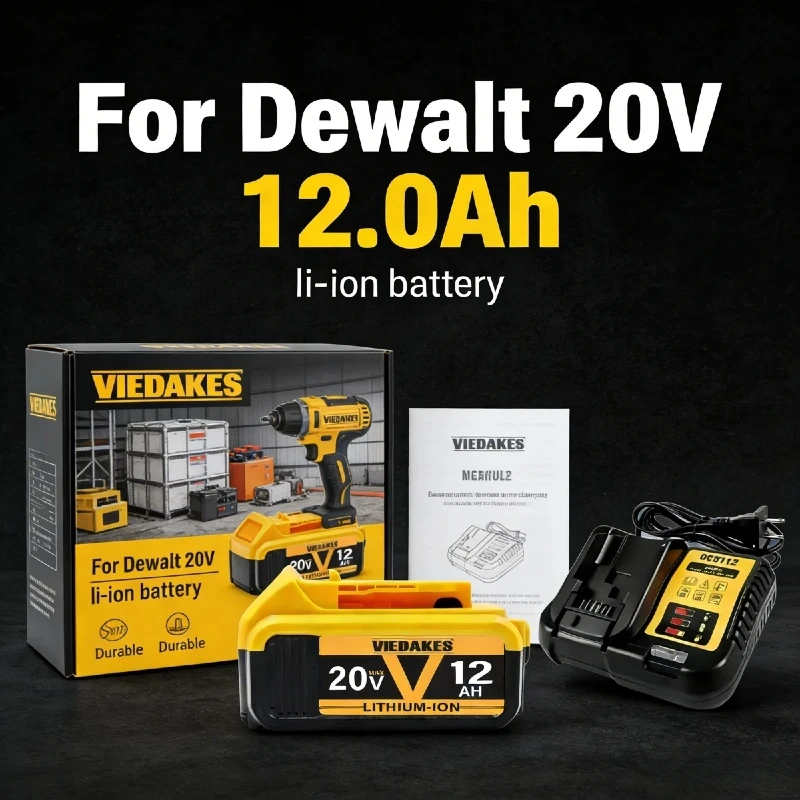 

for Dewalt original 20V battery rechargeable tool batteries, 8.0Ah 10.0Ah 12.0Ah, Compatible with DCB205 DCB200 DCB201 DCB206