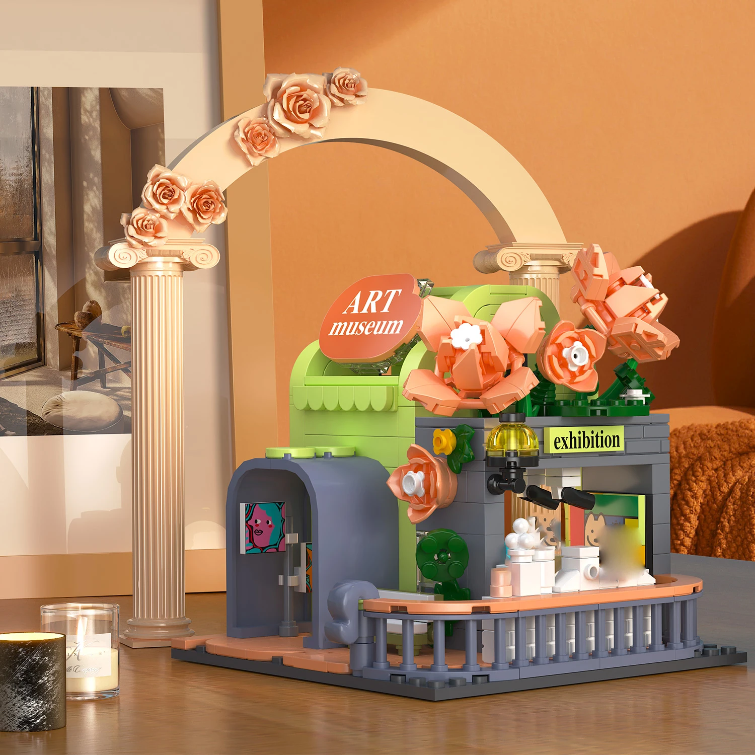 Blocos de Construção para Crianças, Mini City Street View, Flower Shop, Sala de Música, Modelo de Estúdio de Dança, Tijolos, Brinquedo Criativo DIY