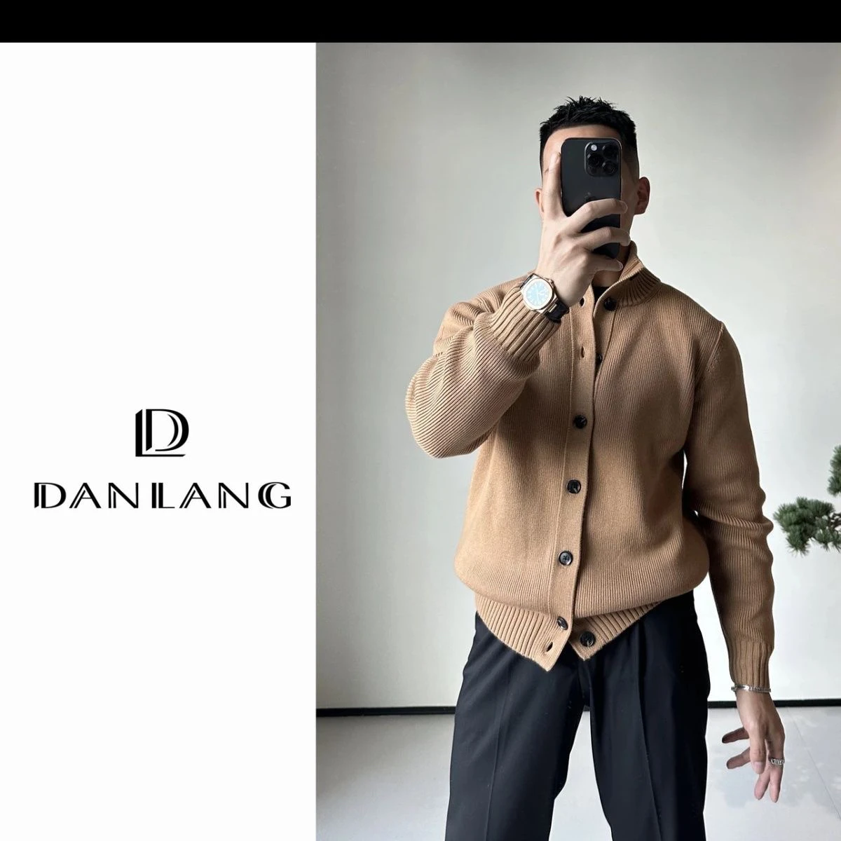 

Модный классический мужской вязаный свитер с воротником-стойкой, модная простая тяжелая зимняя верхняя одежда, повседневная длинная све