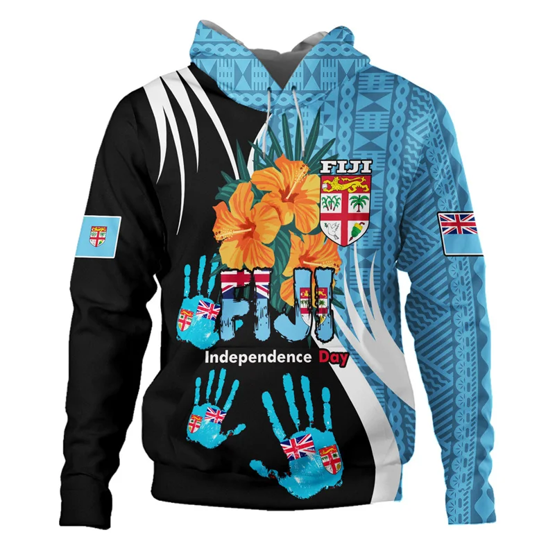 New 3D Print Fiji Independence 1970 Tapa Style Polynesian Hoodies For Men Kid Fashion Streetwear Cool Hooded Sweatshirts Clothes