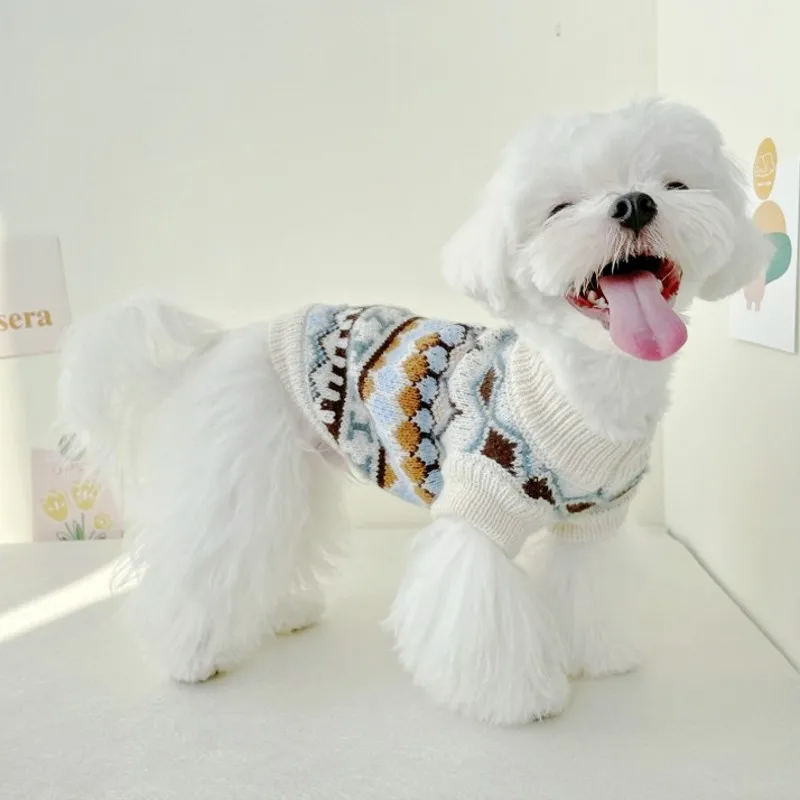 Winter Warm Puppy Turtleneck Pet Dog Sweaters for Small Medium Dogs Fashion Cat Knitted Sweaters Chihuahua Dog Clothes Dog Coat