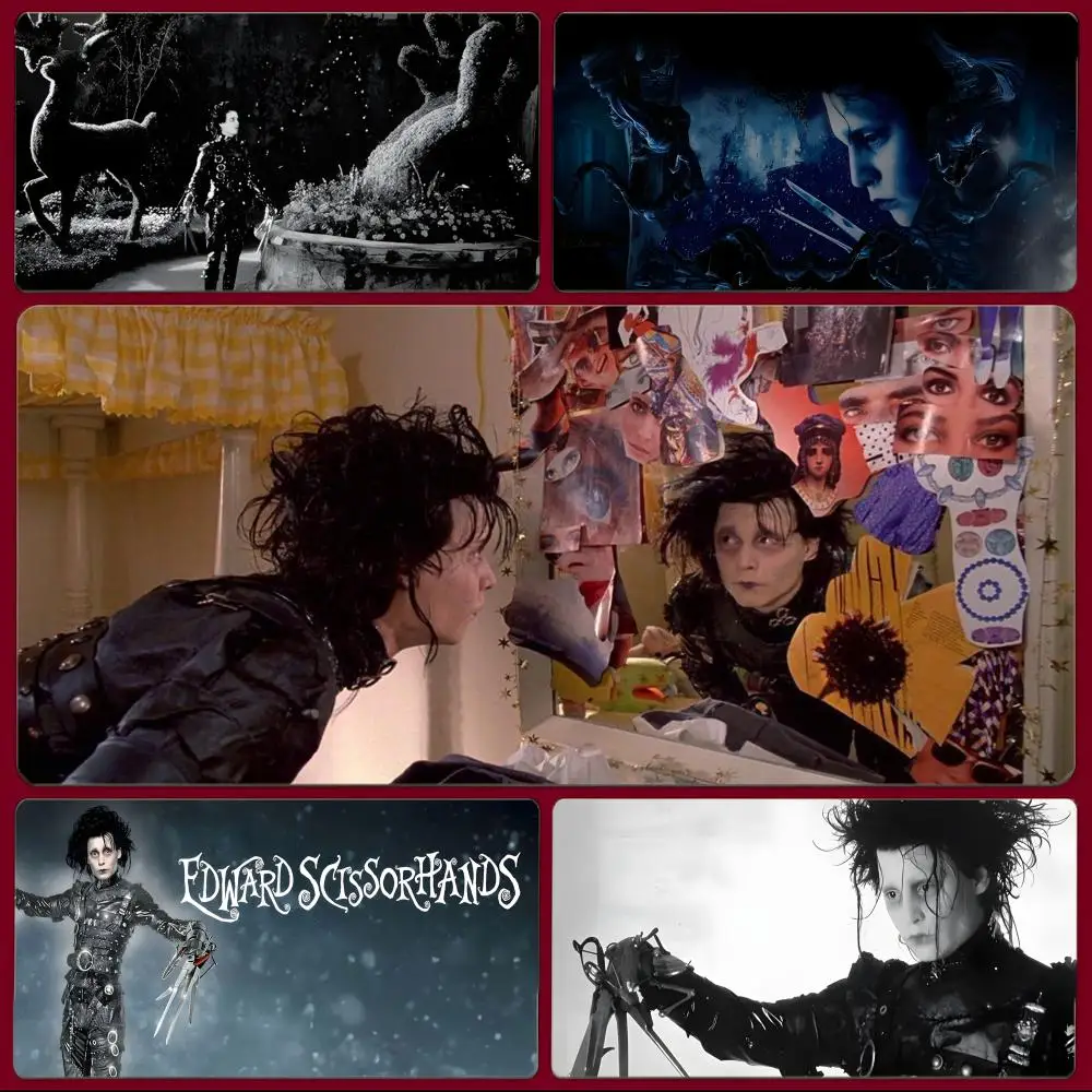 Dark Edward Scissorhands-s Mouse Pad Large Gaming Mousepad with Stitched Edges Thickened Desk Mat PC