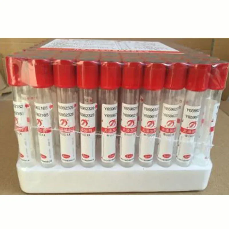 100 peças 3/5ml/10ml tubo de coleta de sangue médico sem tubo de centrífuga adicional tubo de vidro por uma vez