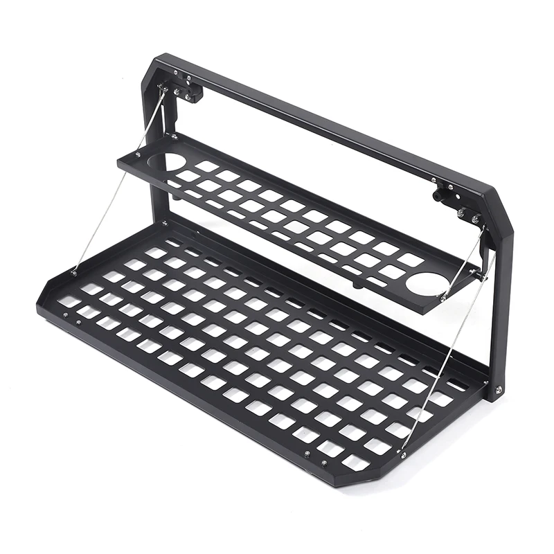 For Land Rover Defender 110 90 2020-2025 Aluminum Alloy Tailgate Folding Table Stowing Tidying Organizer Tray Accessories Black