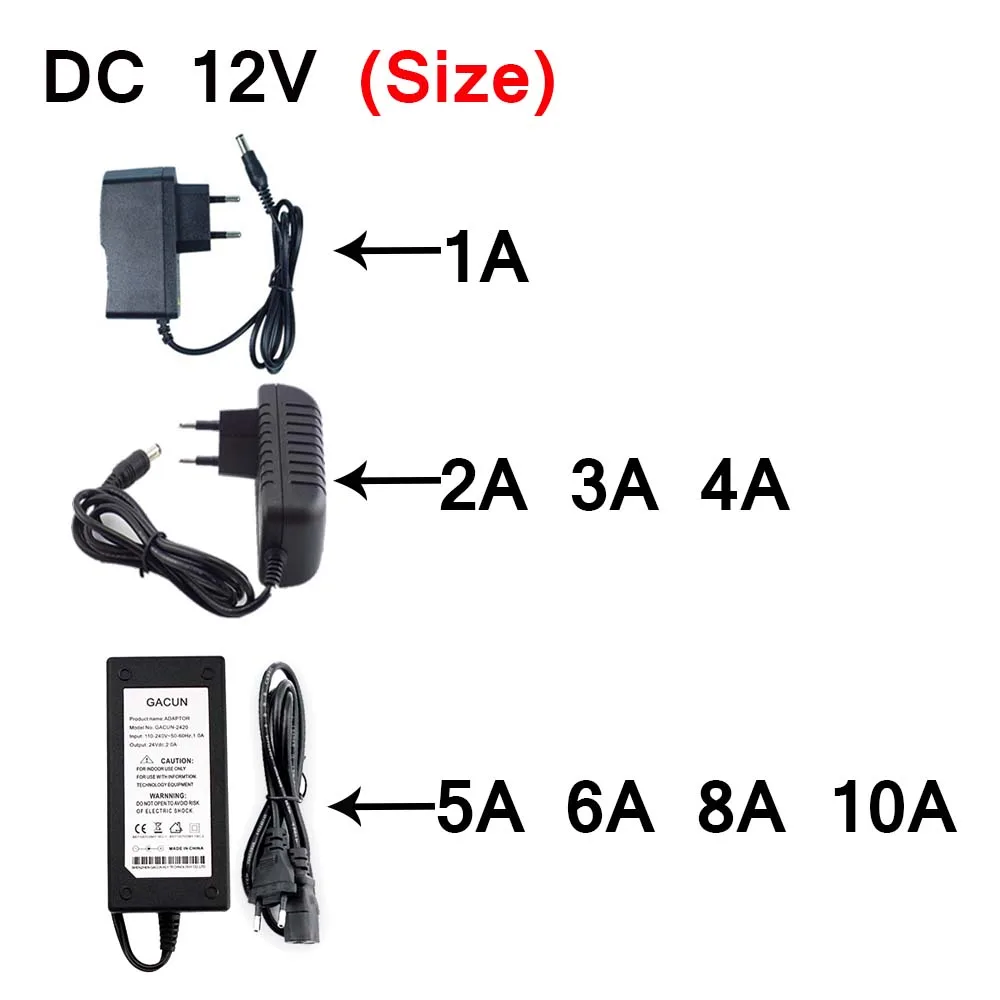 Imagem -04 - Transformador de Iluminação para Luz Led Comutação de Alimentação dc 5v 12v 24v 2.1 mm 5.5 mm ac 110v220v 1a 2a 3a 5a 6a 8a 10a