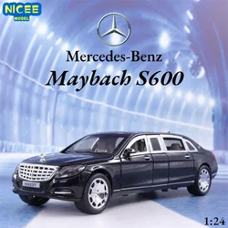 1:24 Mercedes-Benz Maybach S600 Pull Back Simulation Sound Light Diecast Model CAR Toys Collection Kids Gifts A102