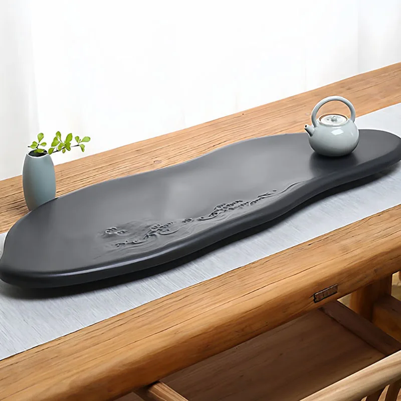 

Каменный поднос для чая, аксессуары, горшок, посуда, нерегулярный стол для гостиной, чайный поднос, черные подставки, бандажи, украшения для дома