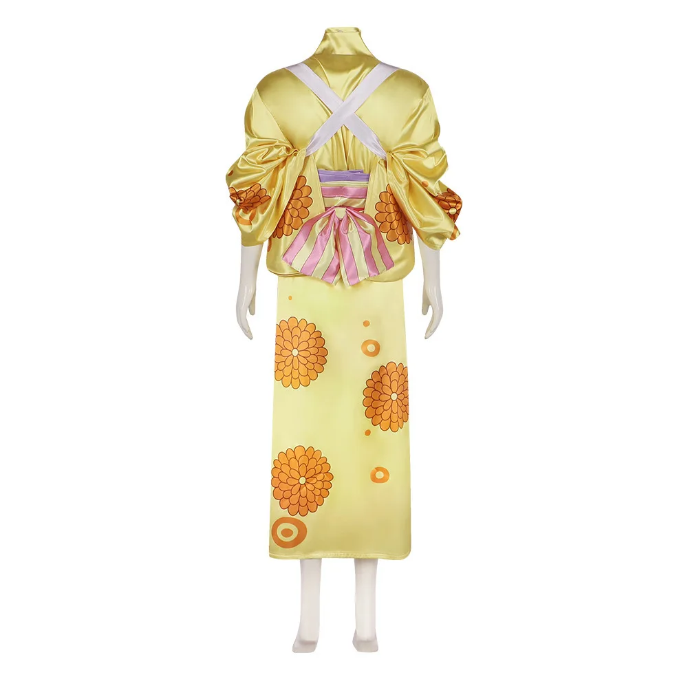 Yellow Sailor Outfit Anime Character Costume loween Kimono Set  Kiku No Sa Clothing for Women Stage Performance