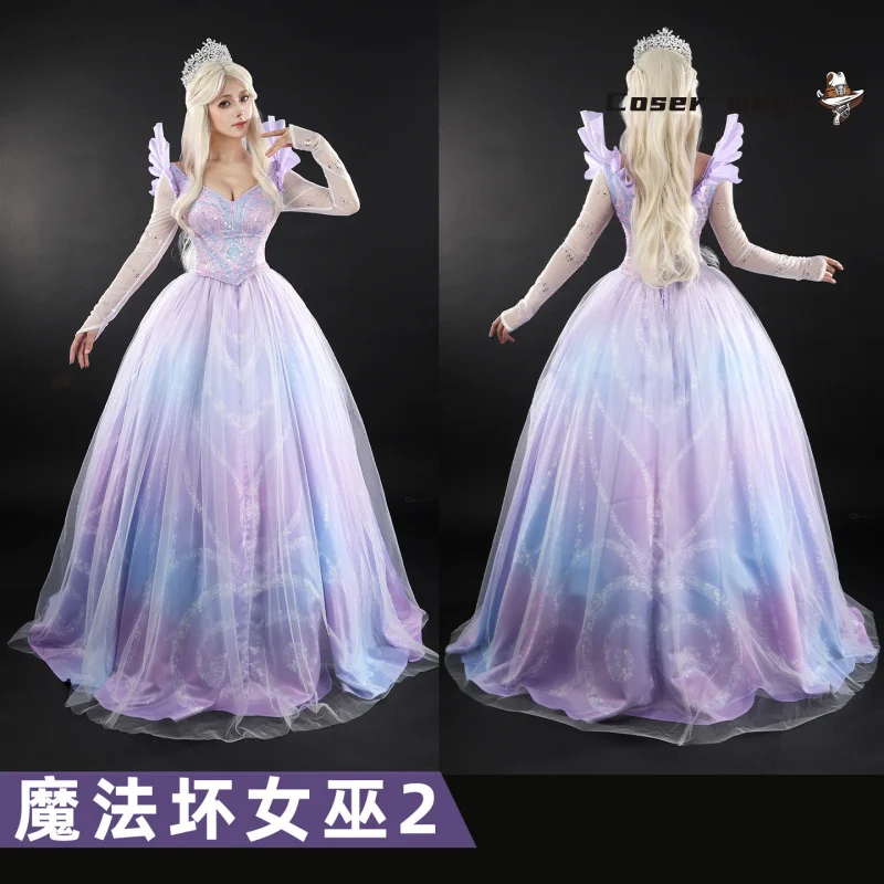 

Wicked：For Good Glinda Cosplay Costume Uniform Halloween Carnival Party Christmas Play Role Clothes Clothing